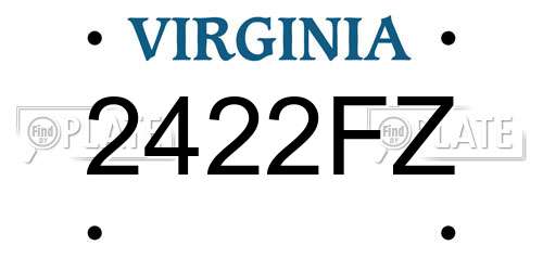 2422FZ Virginia License Plate