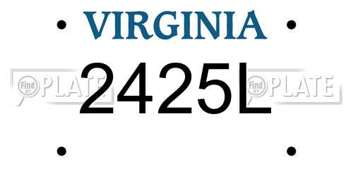 2425L Virginia License Plate