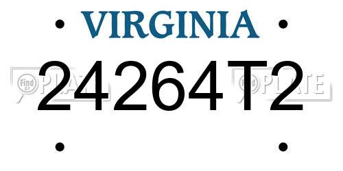 24264T2 Virginia License Plate