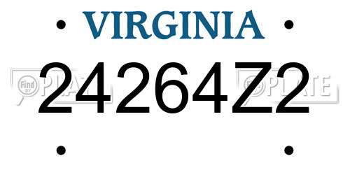 24264Z2 Virginia License Plate