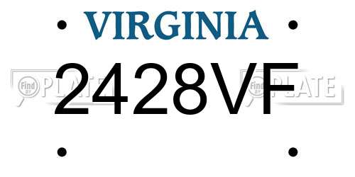 2428VF Virginia License Plate