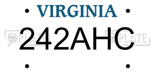 242AHC Virginia License Plate