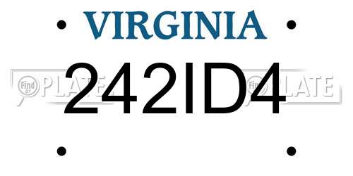 242ID4 Virginia License Plate