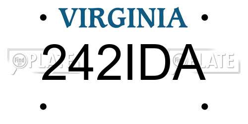 242IDA Virginia License Plate