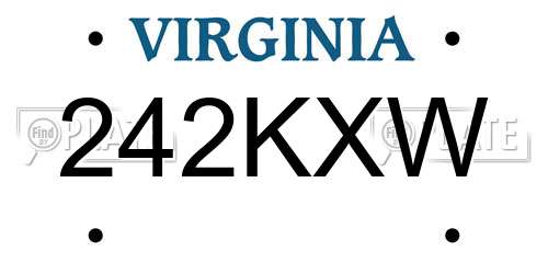 242KXW Virginia License Plate