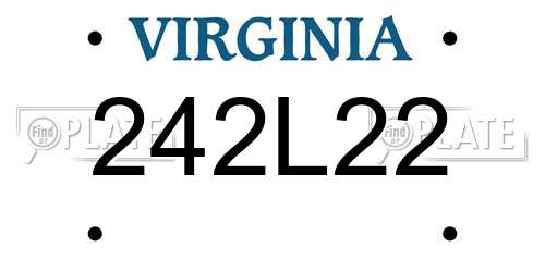 242L22 Virginia License Plate