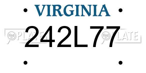 242L77 Virginia License Plate