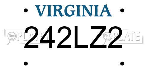 242LZ2 Virginia License Plate