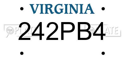 242PB4 Virginia License Plate