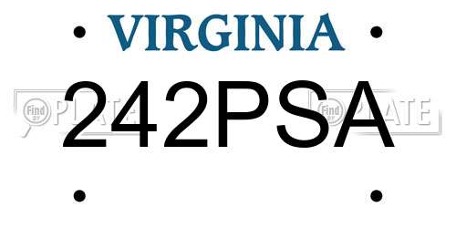 242PSA Virginia License Plate