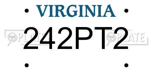 242PT2 Virginia License Plate