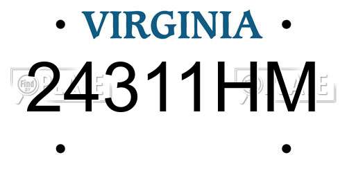 24311HM Virginia License Plate