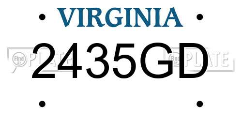 2435GD Virginia License Plate