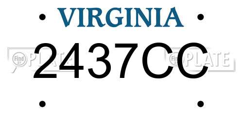 2437CC Virginia License Plate