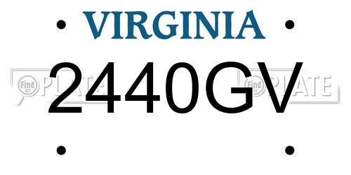 2440GV Virginia License Plate