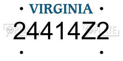 24414Z2 Virginia License Plate