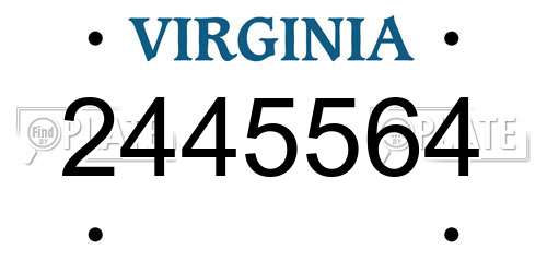 2445564 Virginia License Plate