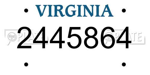2445864 Virginia License Plate