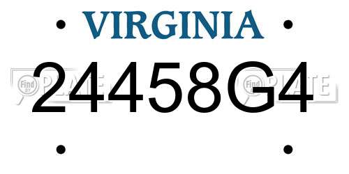 24458G4 Virginia License Plate
