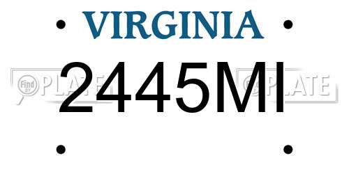 2445MI Virginia License Plate
