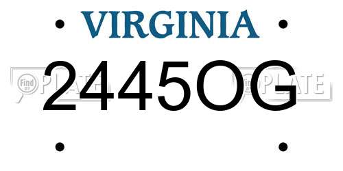 2445OG Virginia License Plate