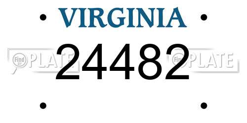 24482 Virginia License Plate