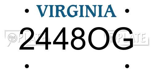 2448OG Virginia License Plate