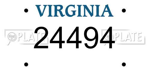 24494 Virginia License Plate