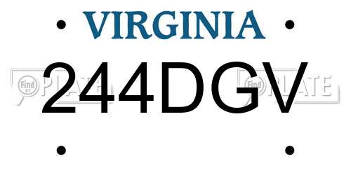 244DGV Virginia License Plate