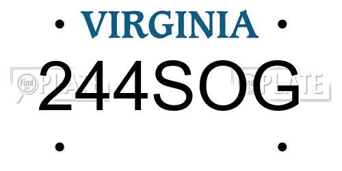 244SOG Virginia License Plate