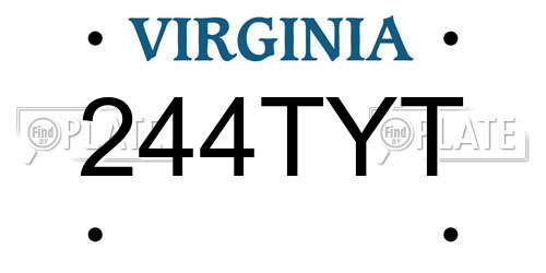 244TYT Virginia License Plate