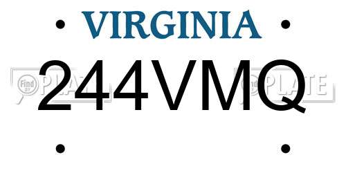 244VMQ Virginia License Plate