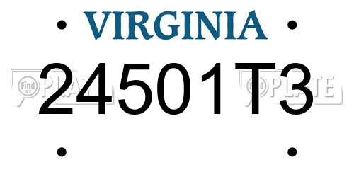 24501T3 Virginia License Plate