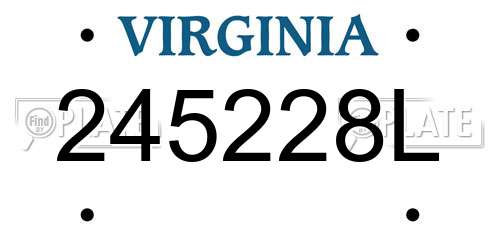 245228L Virginia License Plate