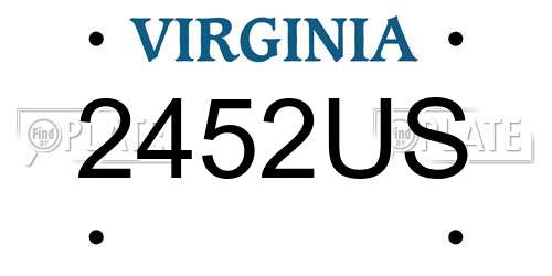 2452US Virginia License Plate