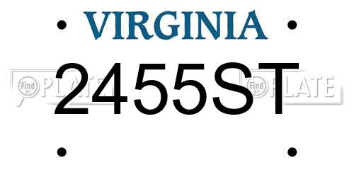 2455ST Virginia License Plate