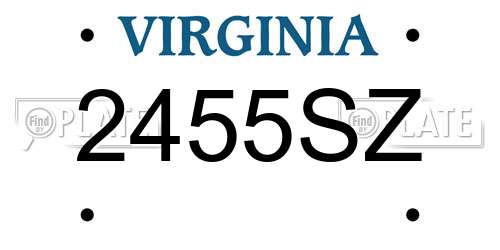 2455SZ Virginia License Plate
