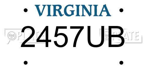 2457UB Virginia License Plate