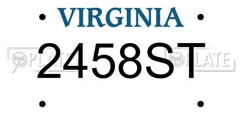 2458ST Virginia License Plate