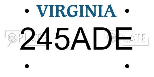 245ADE Virginia License Plate