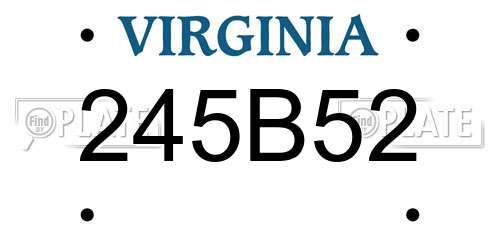 245B52 Virginia License Plate