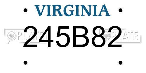 245B82 Virginia License Plate