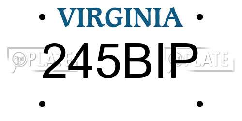 245BIP Virginia License Plate