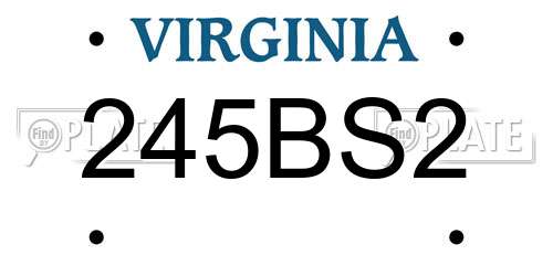 245BS2 Virginia License Plate