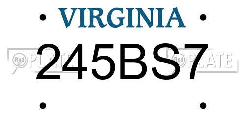 245BS7 Virginia License Plate