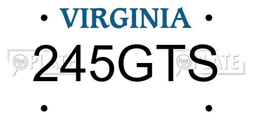 245GTS Virginia License Plate
