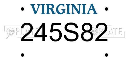 245S82 Virginia License Plate