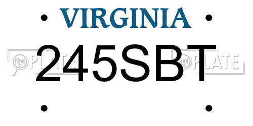 245SBT Virginia License Plate
