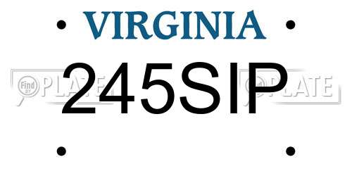 245SIP Virginia License Plate
