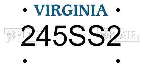 245SS2 Virginia License Plate